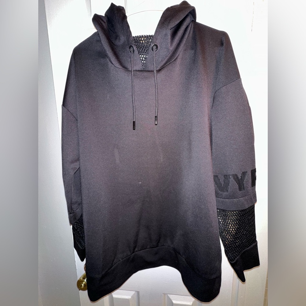 Ivy Park Black Hoodie‎ with Mesh Sleeves